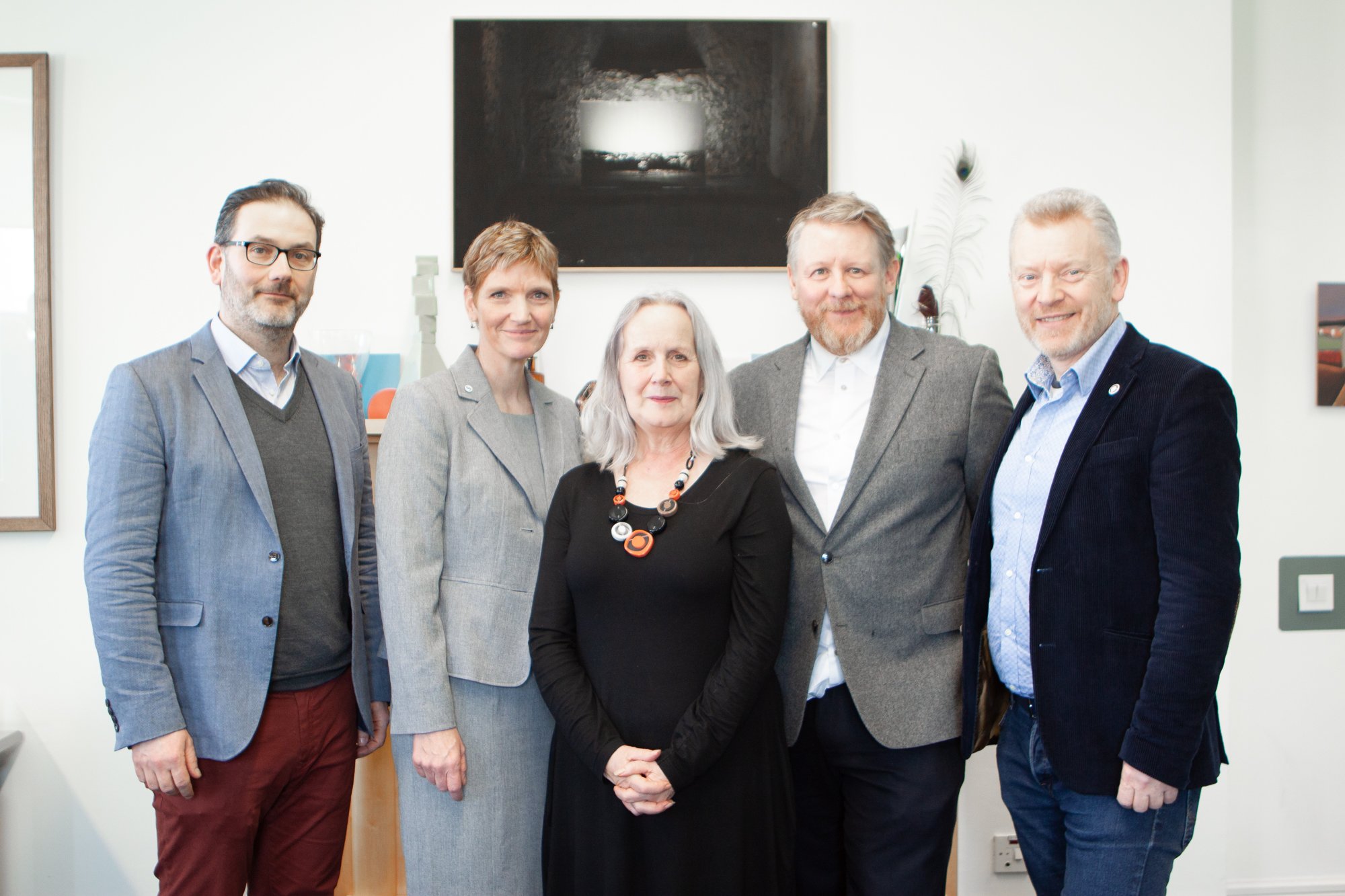 Rónán Ó'Muirthile, Head of Film + Media, IADT, Dr Janet Morrison, Sheridan College, Dr Annie Doona, IADT, David Smith, Head of Faculty, IADT, Dr Andrew Power, IADT