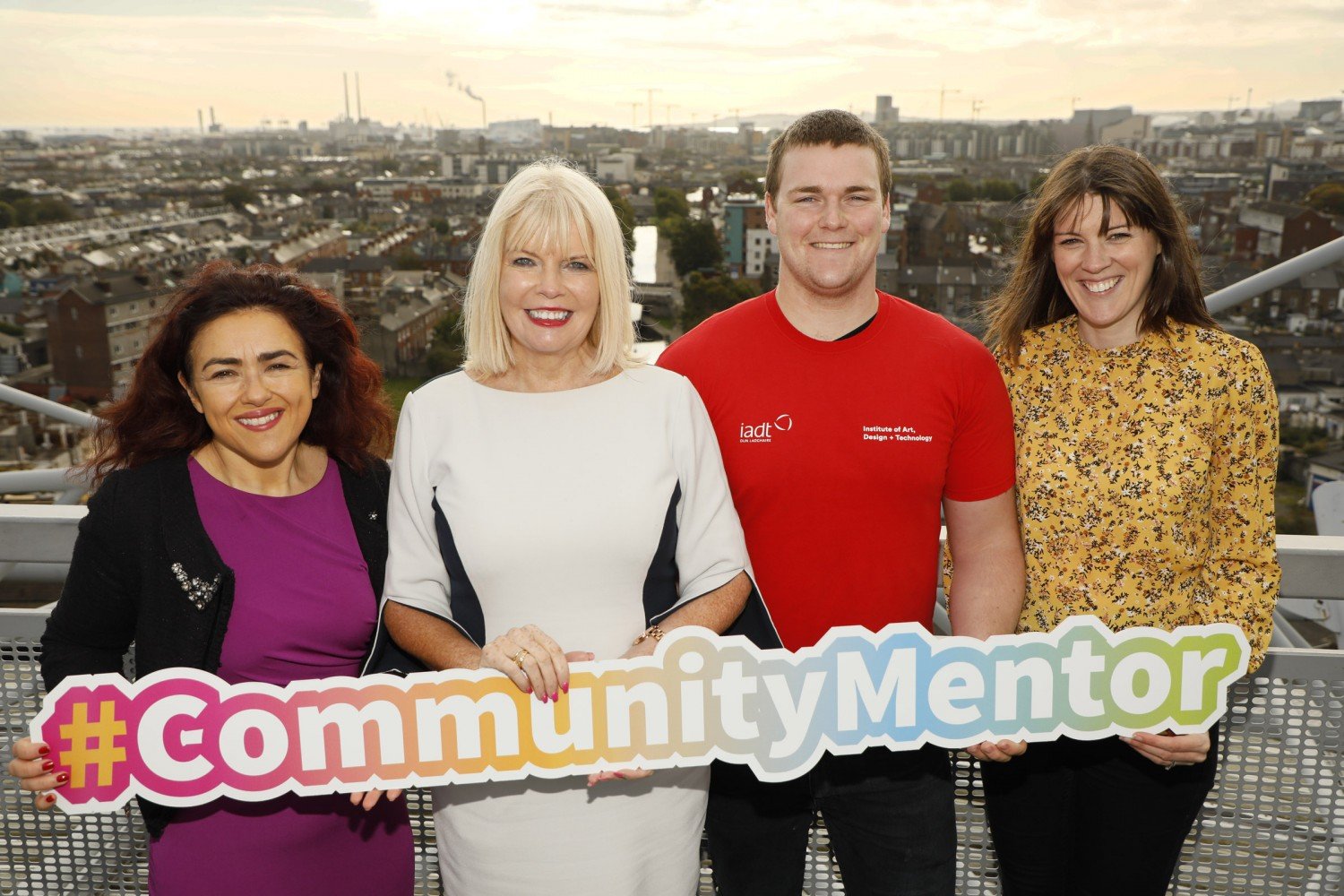 Denise McMorrow, Student Experience Manager IADT, Minister Mary Mitchell O’Connor, Reuben Noyes, Community Mentor from IADT, Sinead McEntee, Access Officer IADT