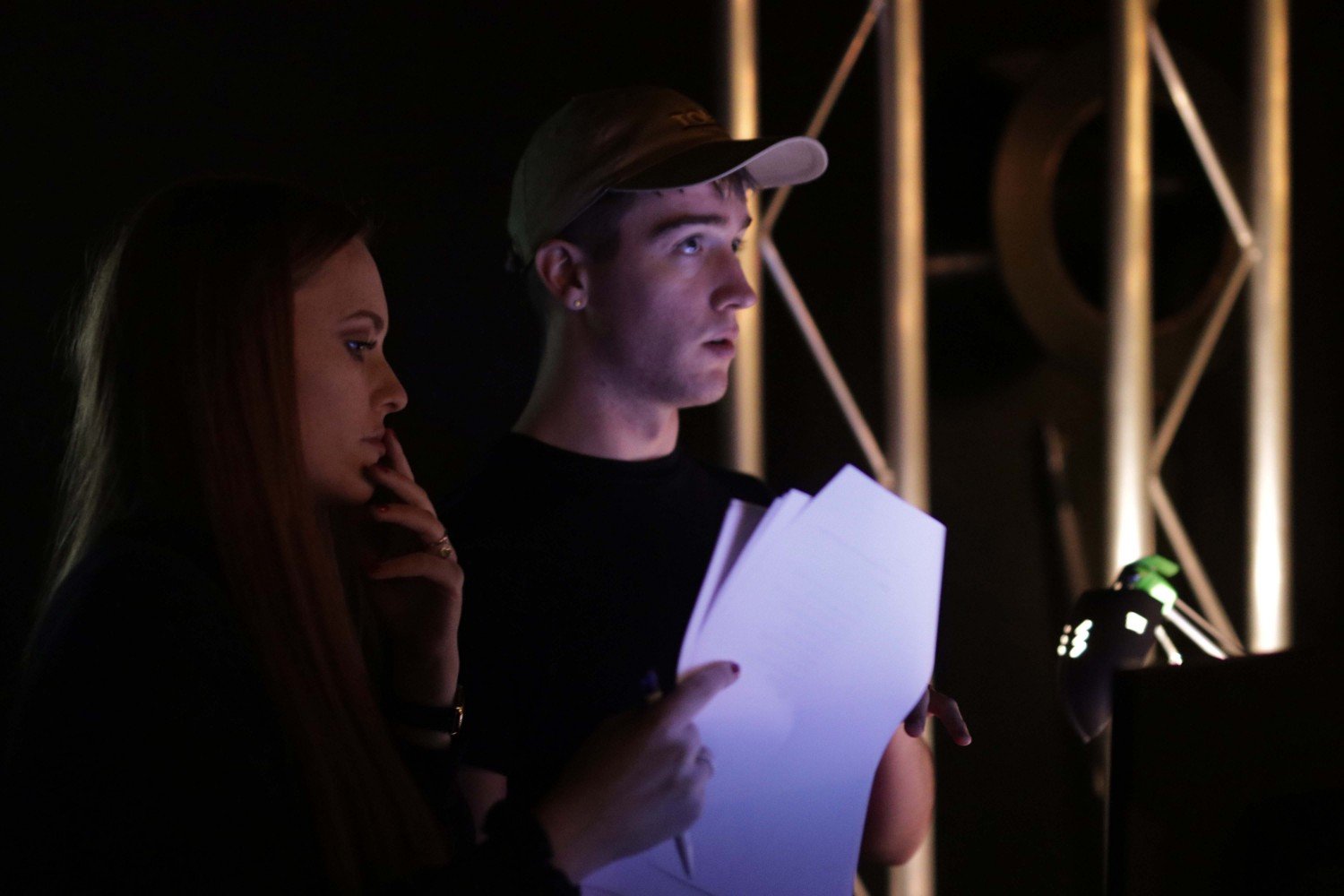 Lauren O'Brien and Daragh Goan, Lighting Team (Photo by Tara O'Callaghan)