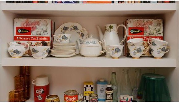 Her mother's Arklow Pottery china tea set in the home of design historian Linda King in North Strand. Photograph: Alan Betson