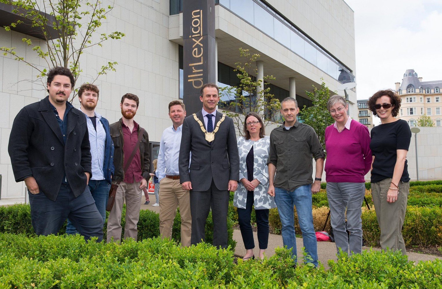 Cllr Tom Murphy announces the winners of First Frames. Pictured with Barry Dignam, Lecturer, National Film School, IADT & Bernie Meagher, Film in Schools (FÍS) Manager, National Film School, IADT. Photo by Peter Cavanagh