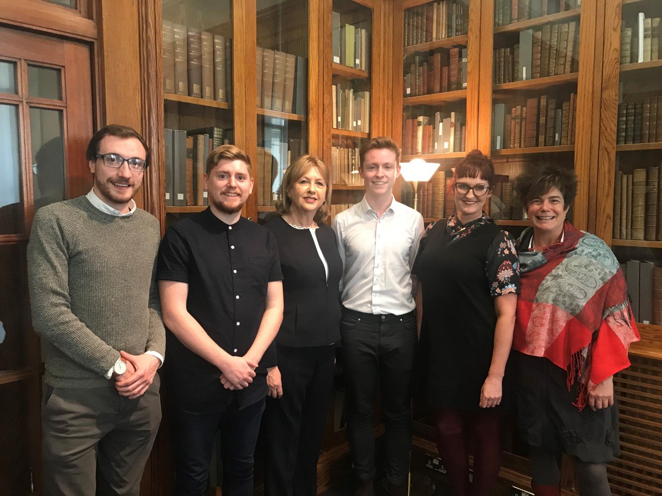 Pictured (l-r): Oisín Hassan, VP Academic Affairs, USI, Simon Lynch, Visual Communication graduate from IADT, Mary McAleese, Patron of the National Forum, Dale Whelehan, TCD, Karolyn McDonnell, IT Carlow and Dr Terry Maguire, Director, National Forum.
