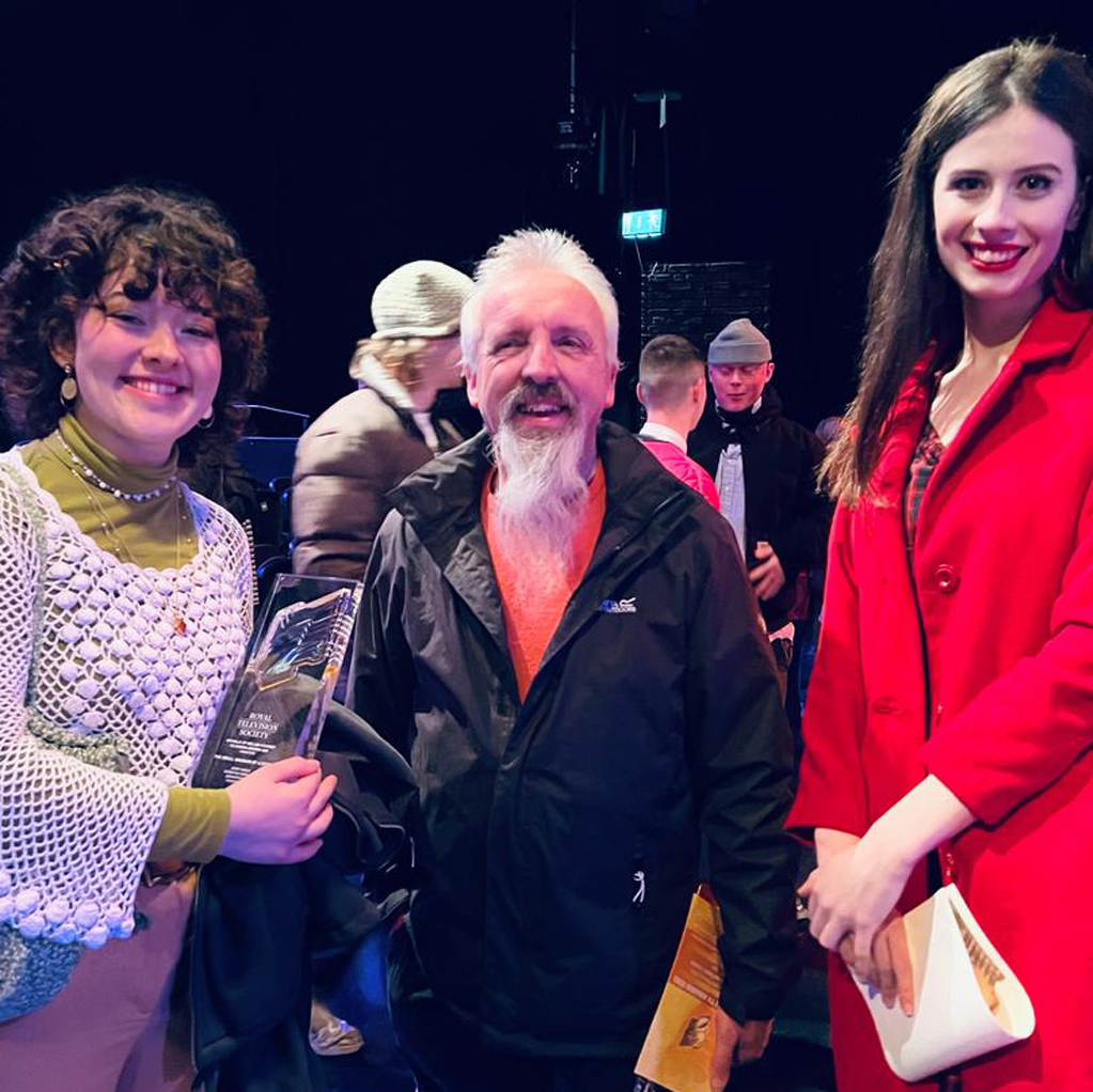 L-R: Avery Angle, David Quin & Hannah Levingstone at the RTS awards