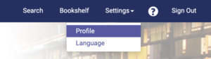 settings and profile in pro quest, the library ebook system