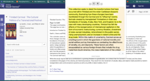 screenshot of the read aloud window open reading text from an ebook in proquest
