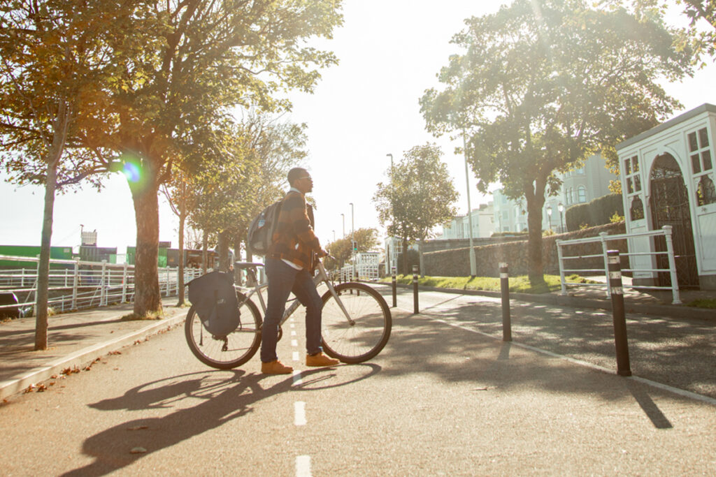 Student with bike