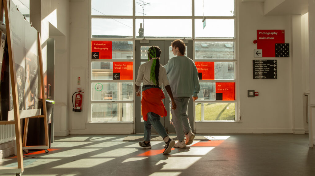 Students walking